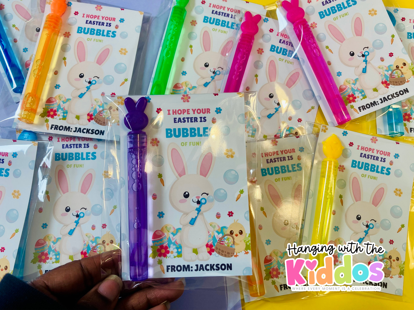 Personalized Easter Bubble Card Favors