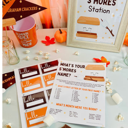 What's Your S'mores Name? Game with Printable Name Tags