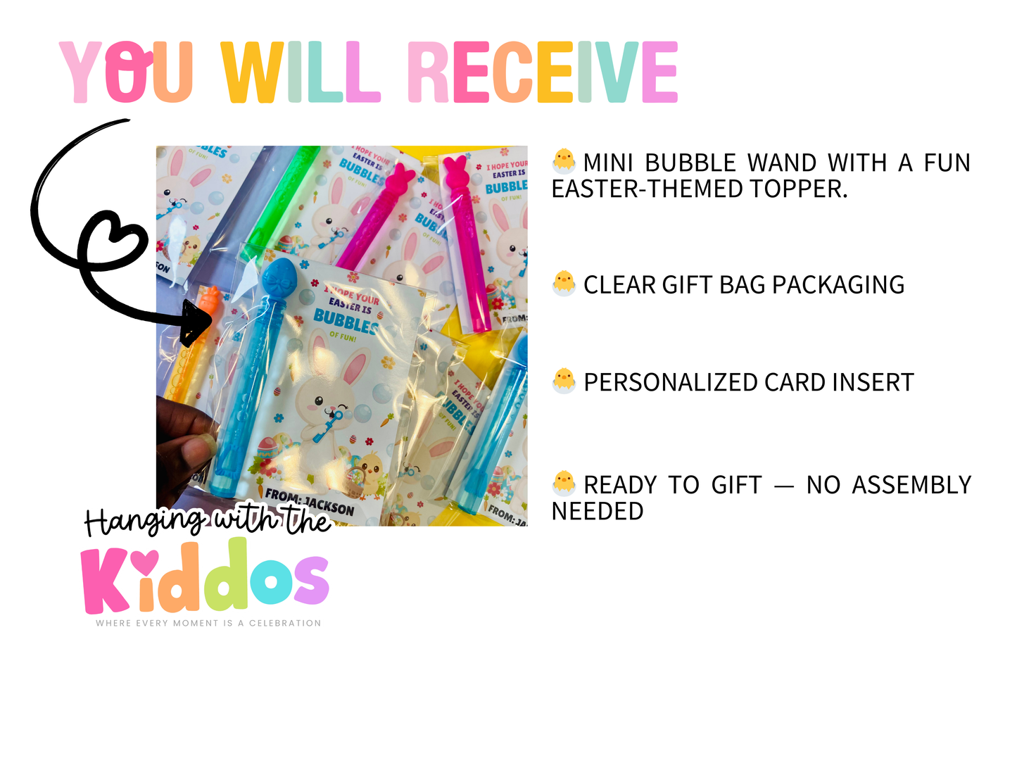 Personalized Easter Bubble Card Favors