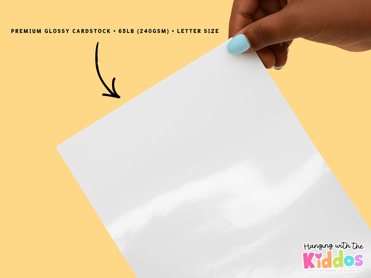 Glossy Cardstock Paper for Party Crafts – 62lb (230gsm), 8.5x11, 100 Pack