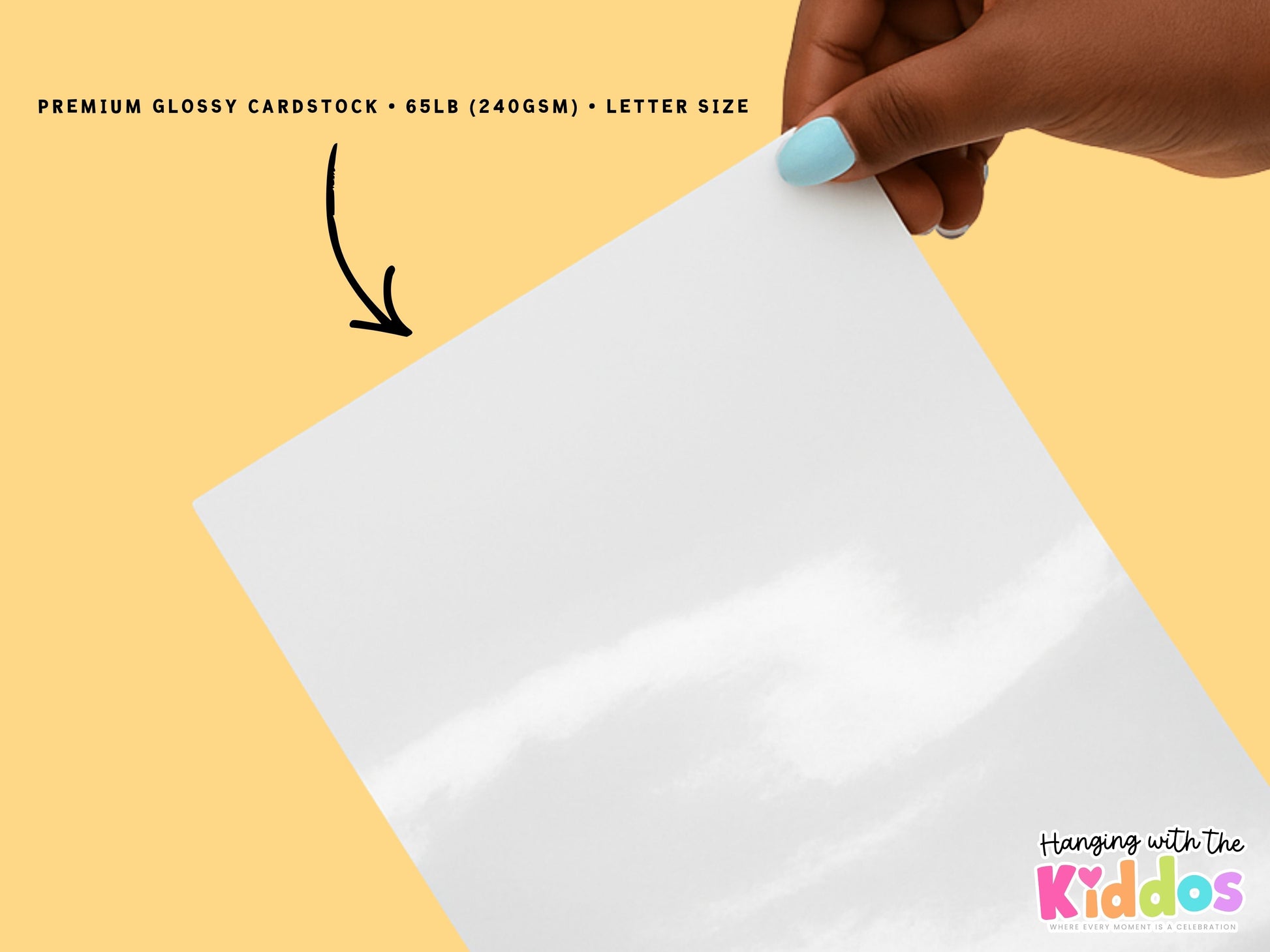 Glossy Cardstock Paper for Party Crafts – 62lb (230gsm), 8.5x11, 100 Pack