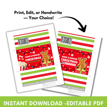 Christmas Popcorn Bag Wrapper