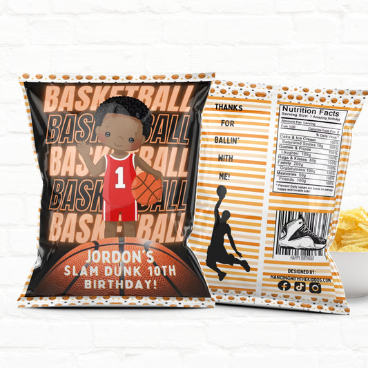 Customizable Basketball Party Favor Bags - Player Design