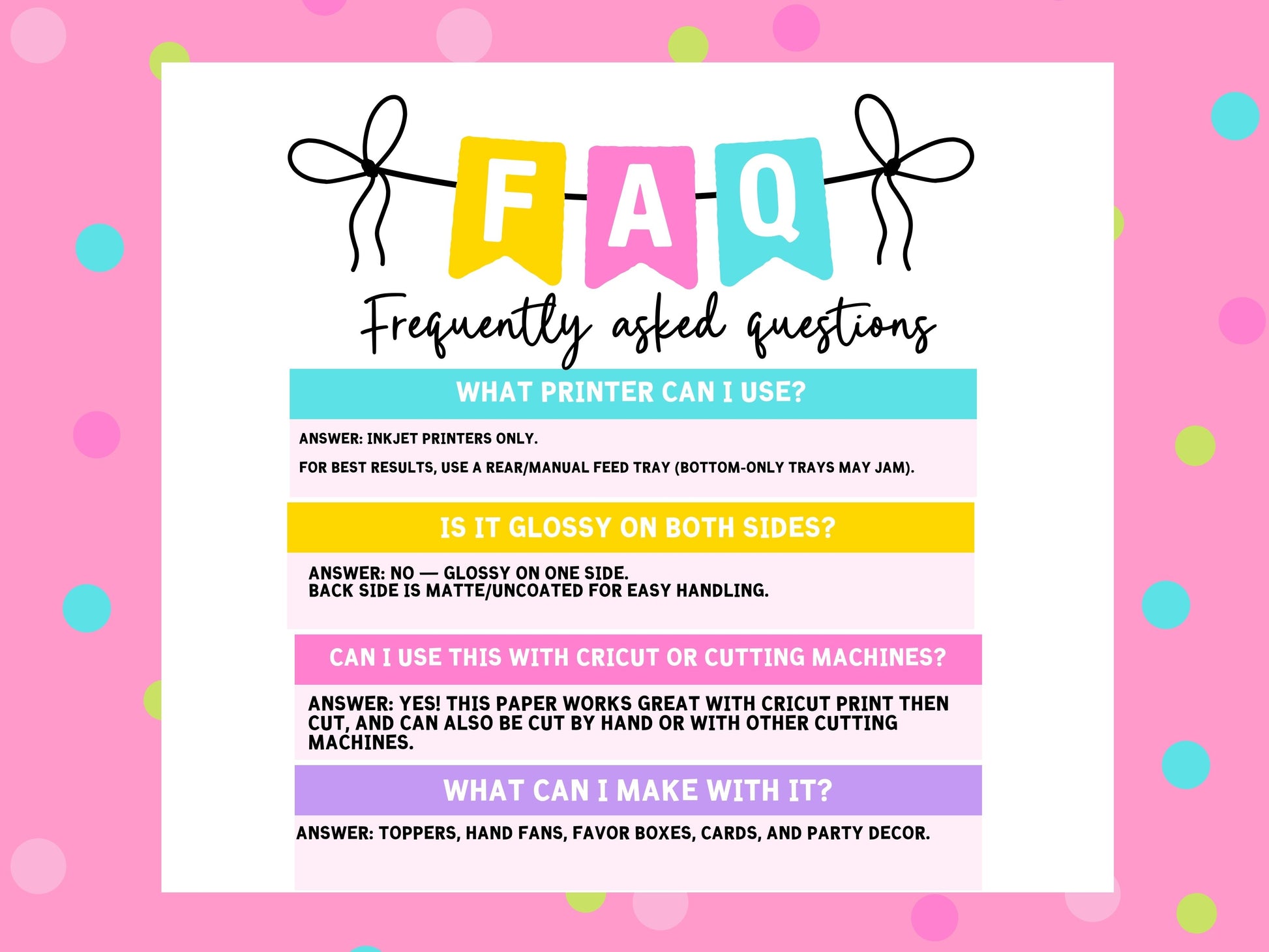 Glossy Cardstock Paper for Party Crafts – 62lb (230gsm), 8.5x11, 100 Pack