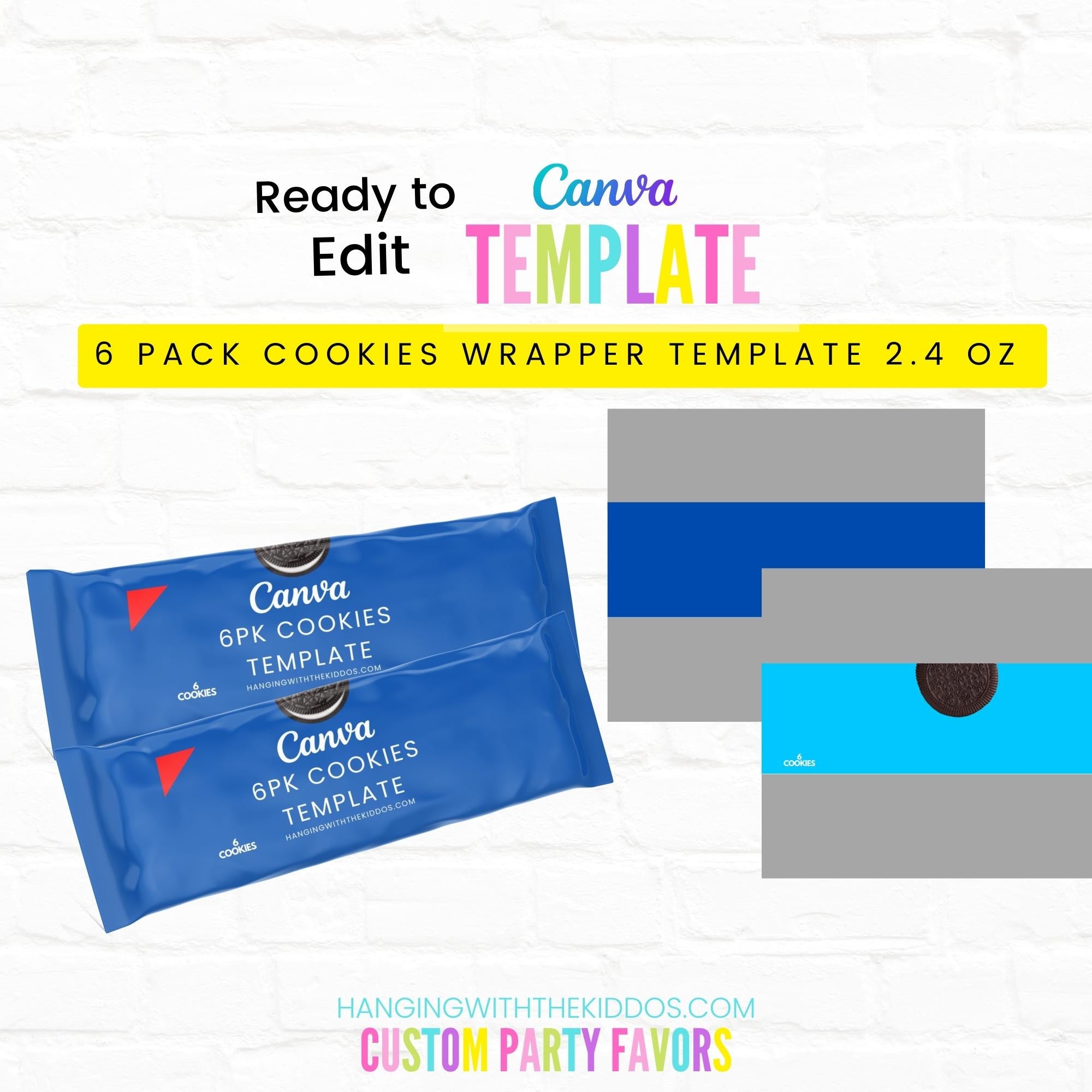 6 PACK COOKIE PACK BLANK TEMPLATE Hanging With The Kiddos