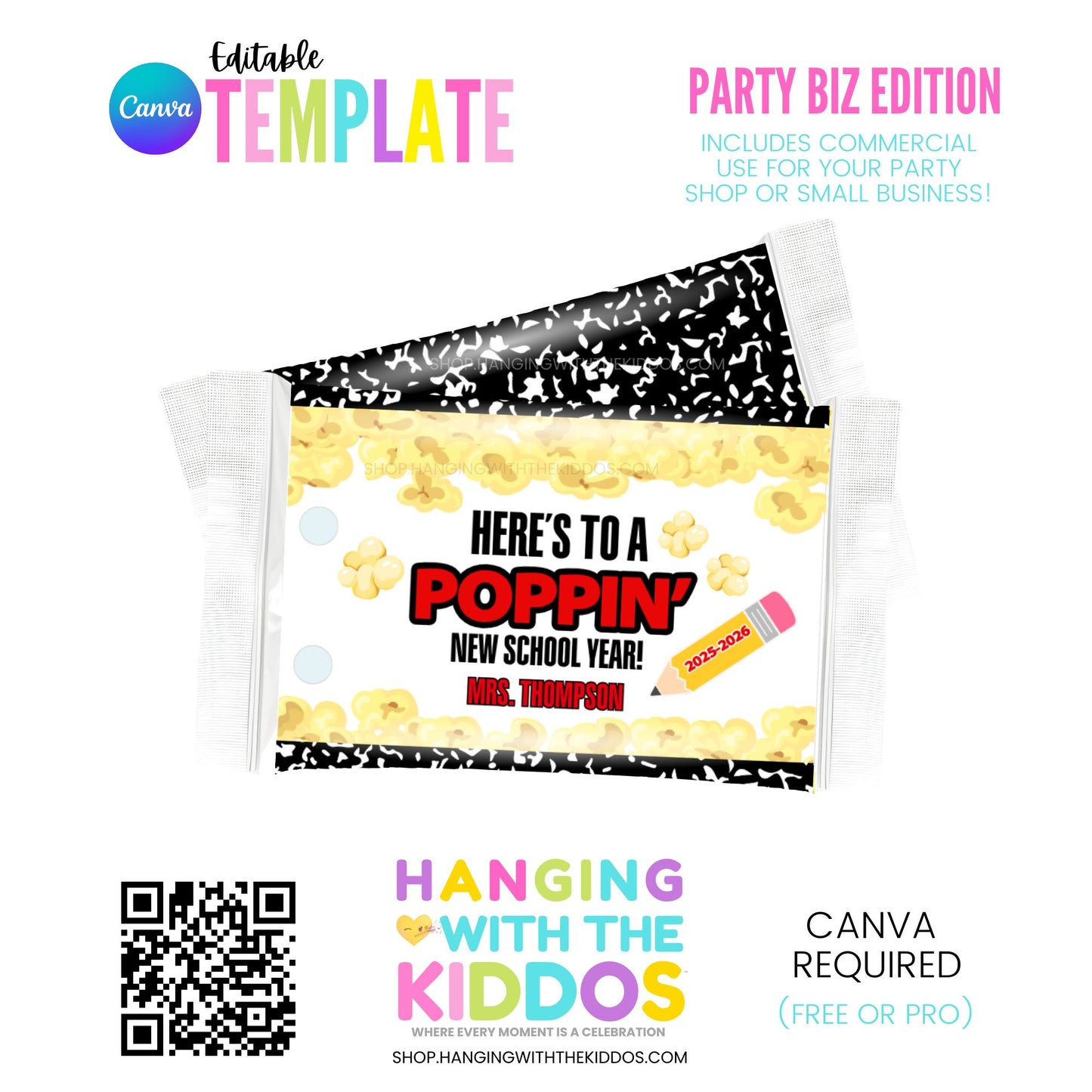 Back to School Label Bundle | Editable Canva Templates | Commercial Use | PartyBiz Pro