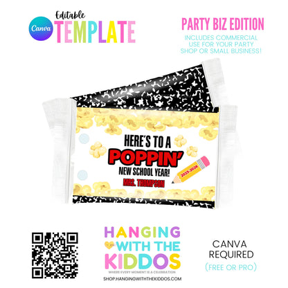 Back to School Label Bundle | Editable Canva Templates | Commercial Use | PartyBiz Pro
