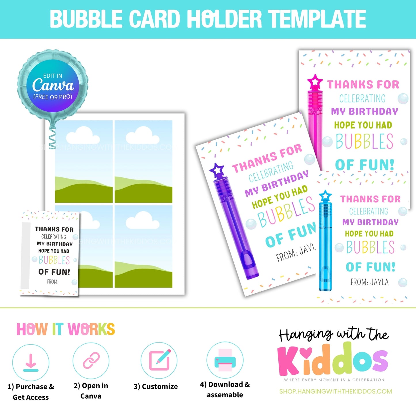Bubble Card Holder Template