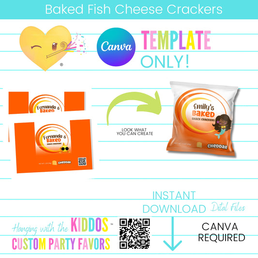 Custom Baked Fish Cheese Crackers Template