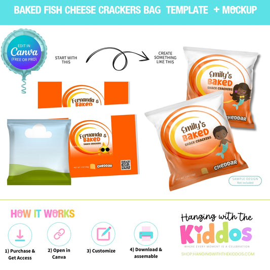 Custom Baked Fish Cheese Crackers Template