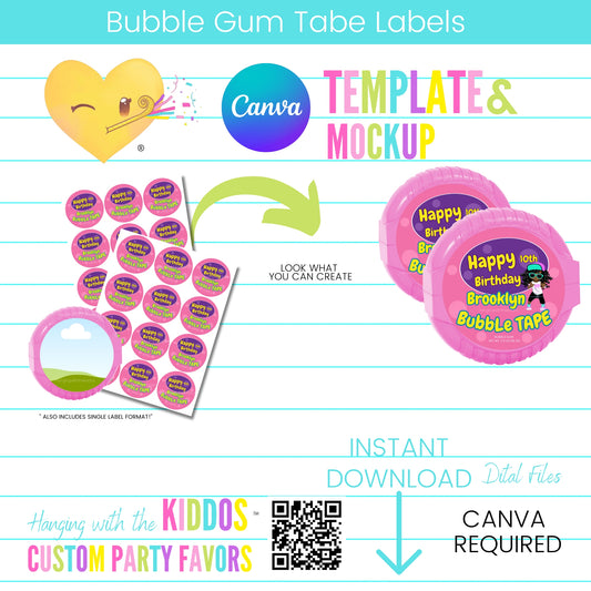 Bubble Gum Tape Template and Mockup