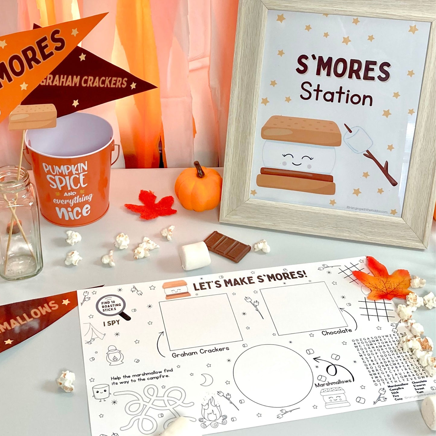 Build Your S’mores: Kids Activity Placemat