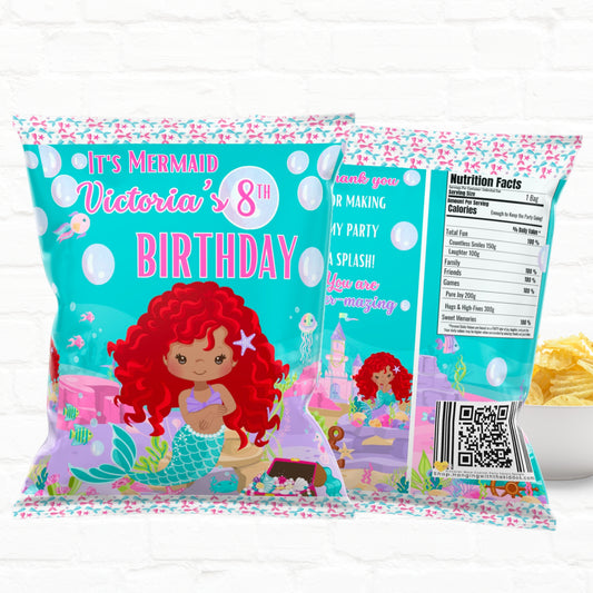 Little Mermaid Personalized Party Favor Treat Bags