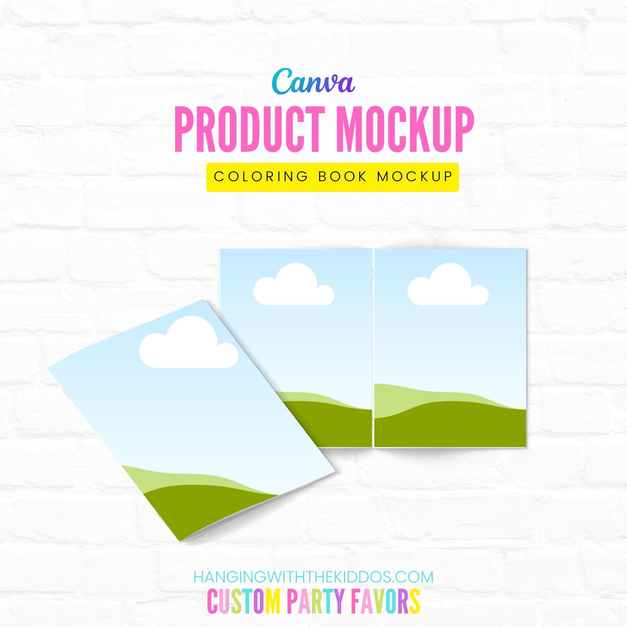 Coloring Book MockupCanva Template Hanging with the Kiddos