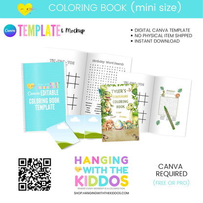 Coloring Book Template Canva | Editable + Mockup