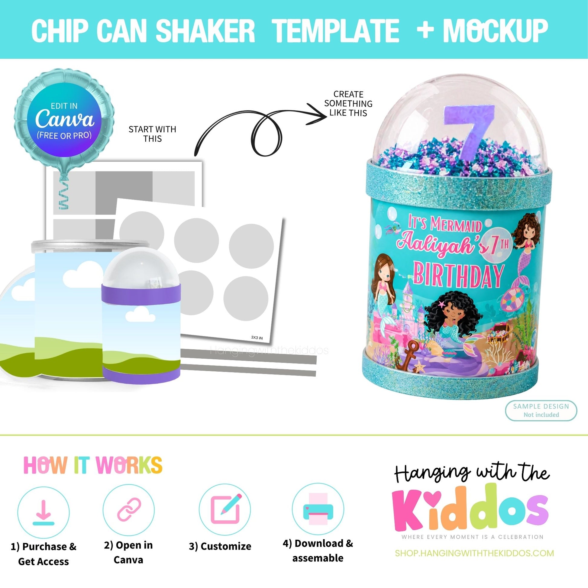 Stacked Chips Can Shaker Template and Mockup