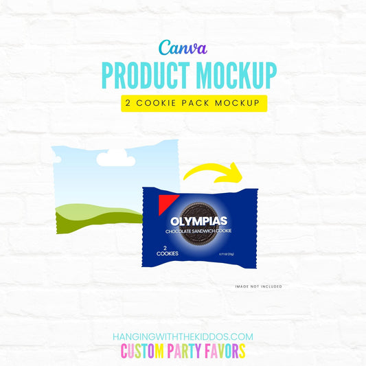 2 Cookies Pack Mockup|Canva Template