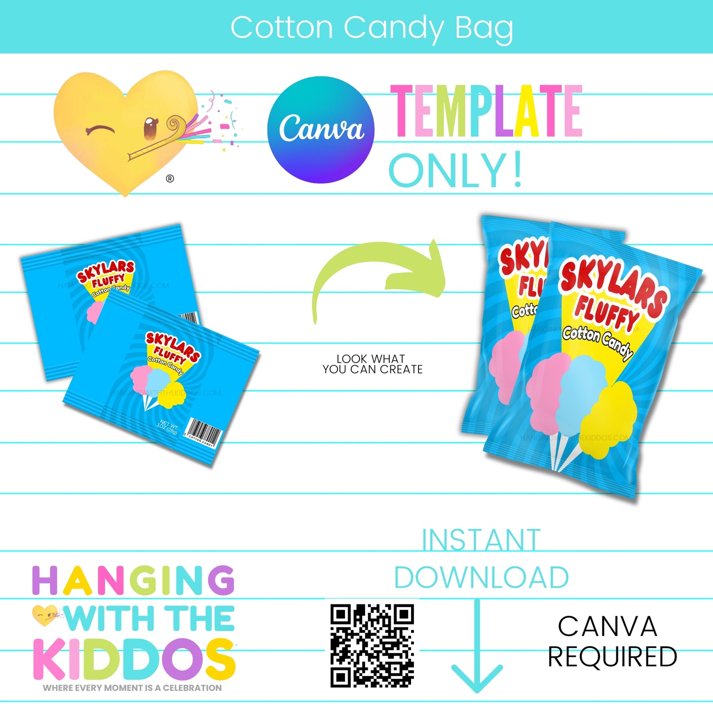 Cotton Candy Bag Canva Template