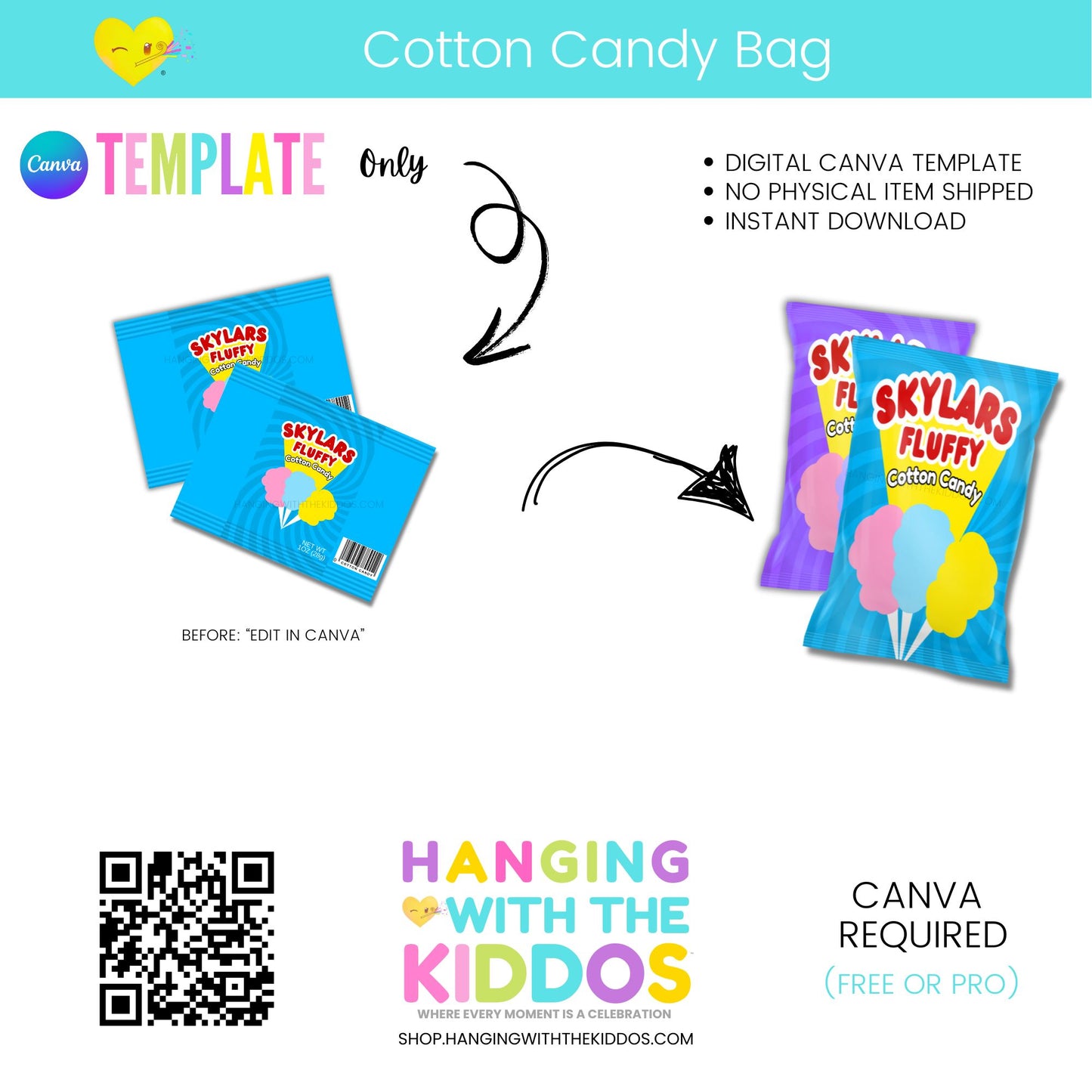 Cotton Candy Bag Canva Template