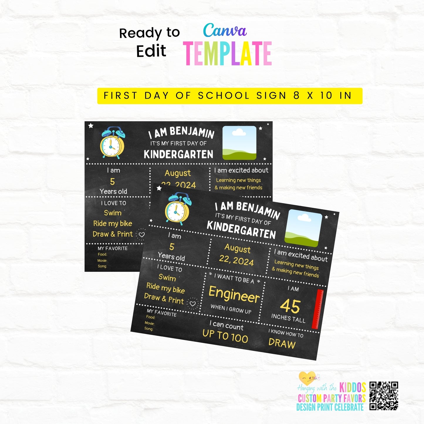 First Day of School Customizable Canva Template