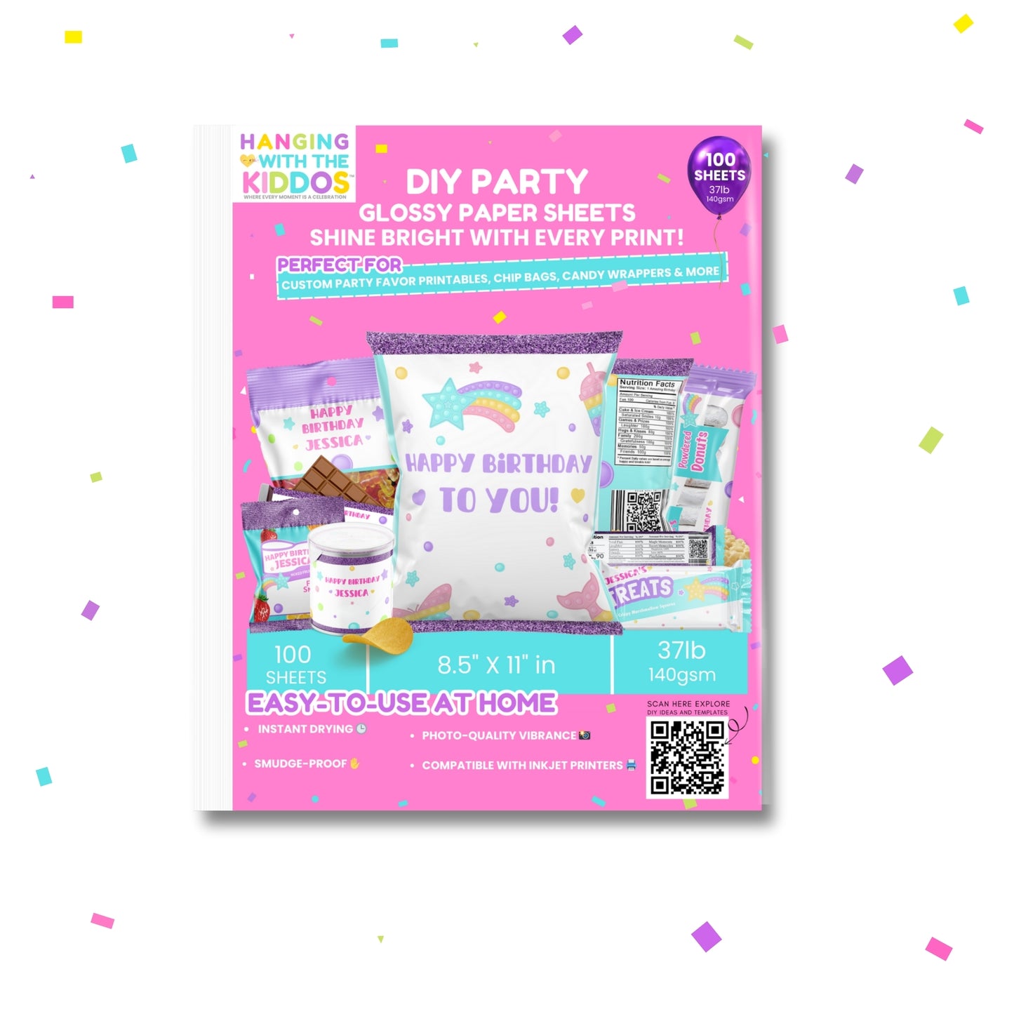 DIY Party Glossy Paper Sheets