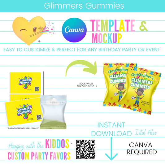 Glimmers Gummies Canva Template and Mockup