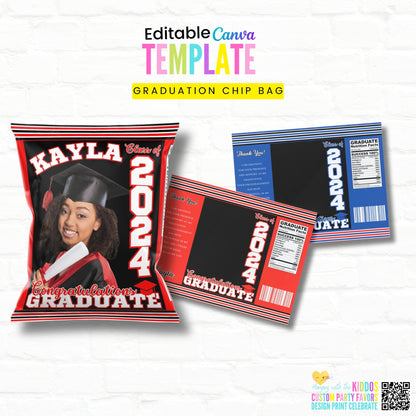 Graduation Chip Bag Template