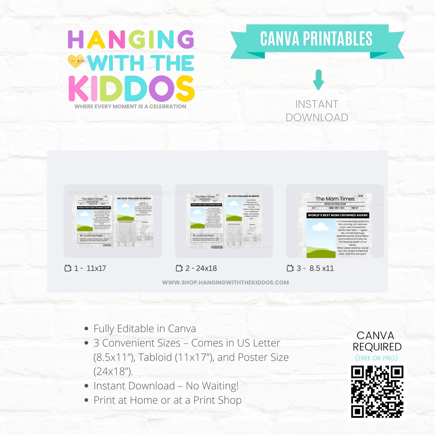 Mother’s Day Newspaper Canva Template