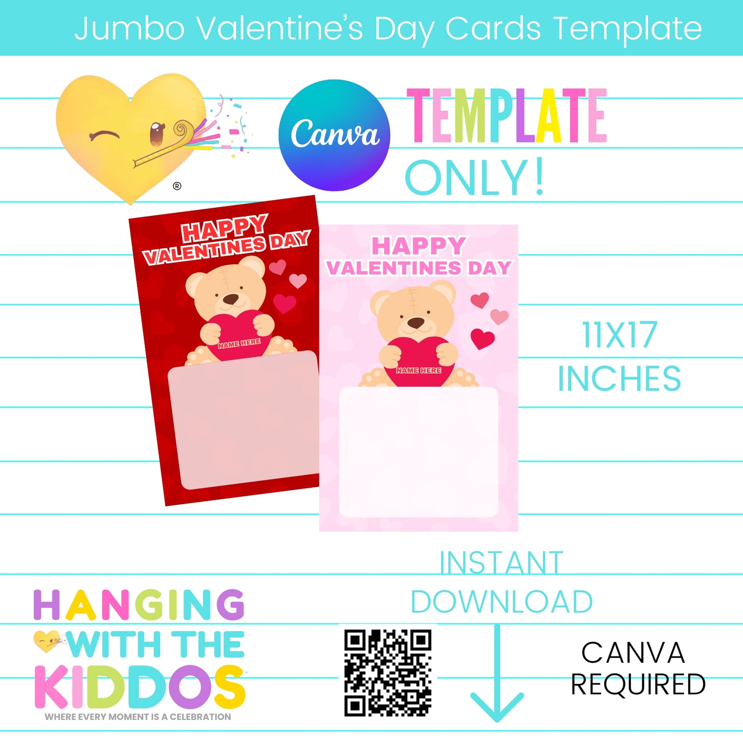 Jumbo Valentine’s Day Cards Template