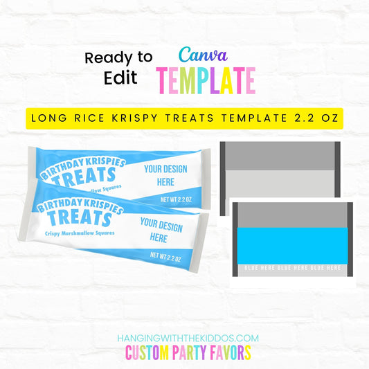 Long Rice Krispy Treats Wrapper Template 2.2 oz