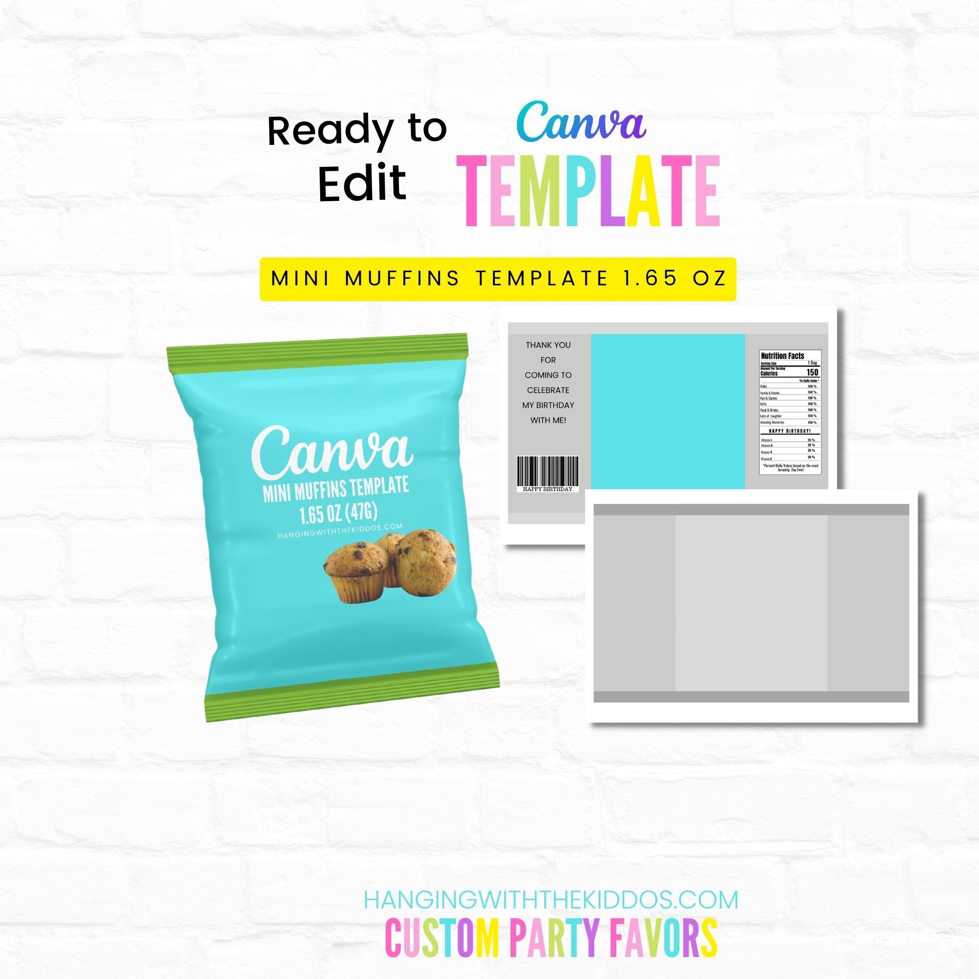 Mini Muffins Wrapper Template | Canva Template – Hanging with the Kiddos