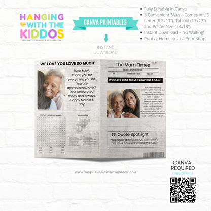 Mother’s Day Newspaper Canva Template