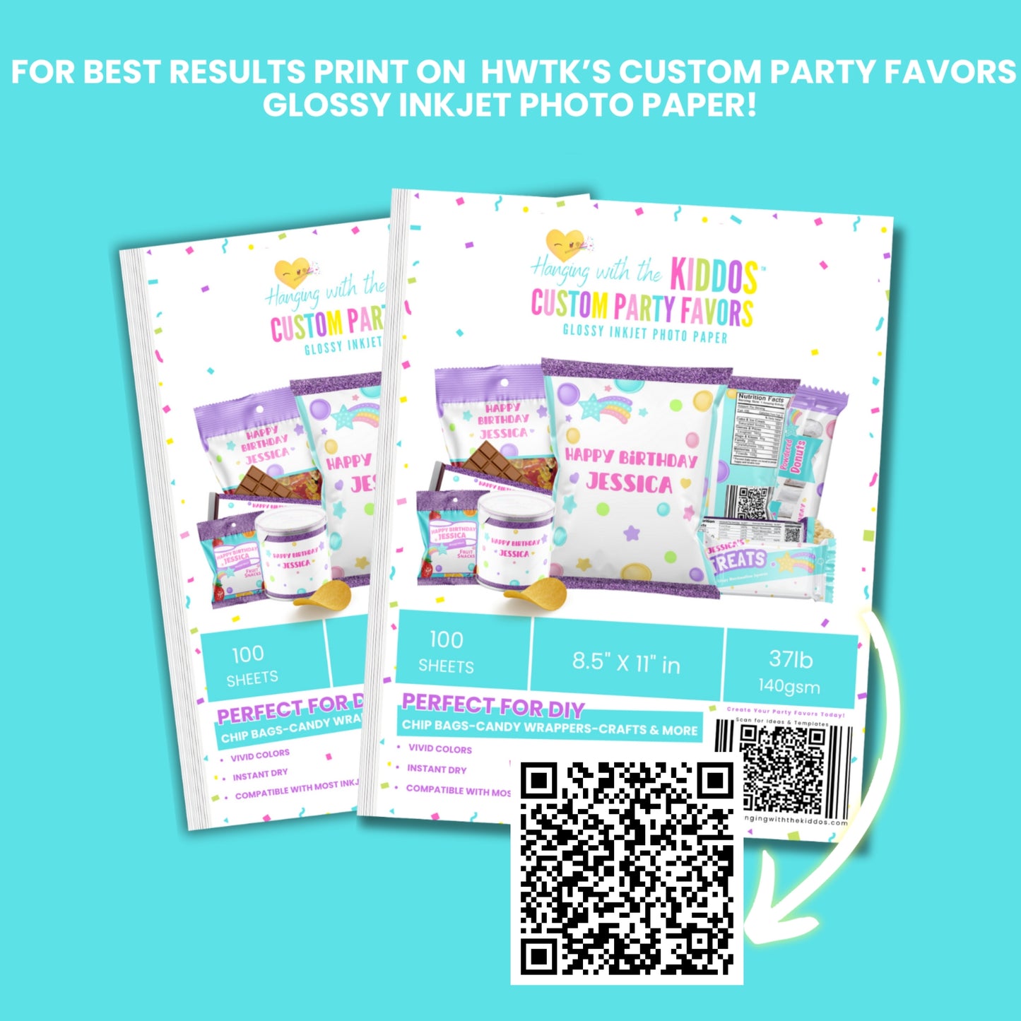 Birthday Krispies Treat Wrappers - Customizable Canva Template & Mockup