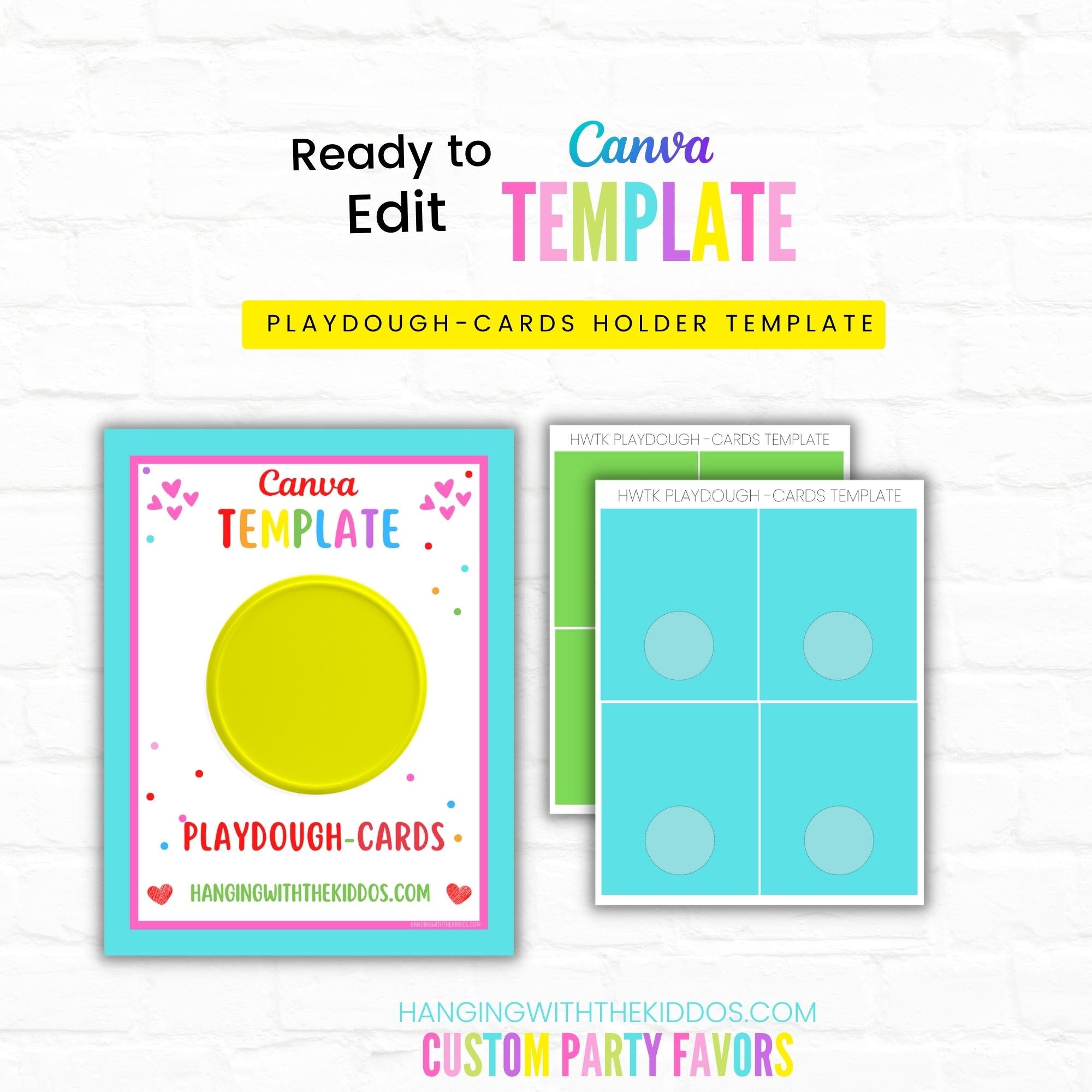 PLAY DOUGH CARDS HOLDER TEMPLATE Hanging with the Kiddos