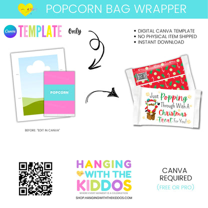 Popcorn Bag Wrapper Template: DIY Custom Party Favors