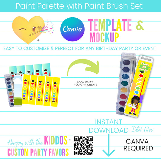 Custom Paint Palette Labels - Paint Set Template and Mockup