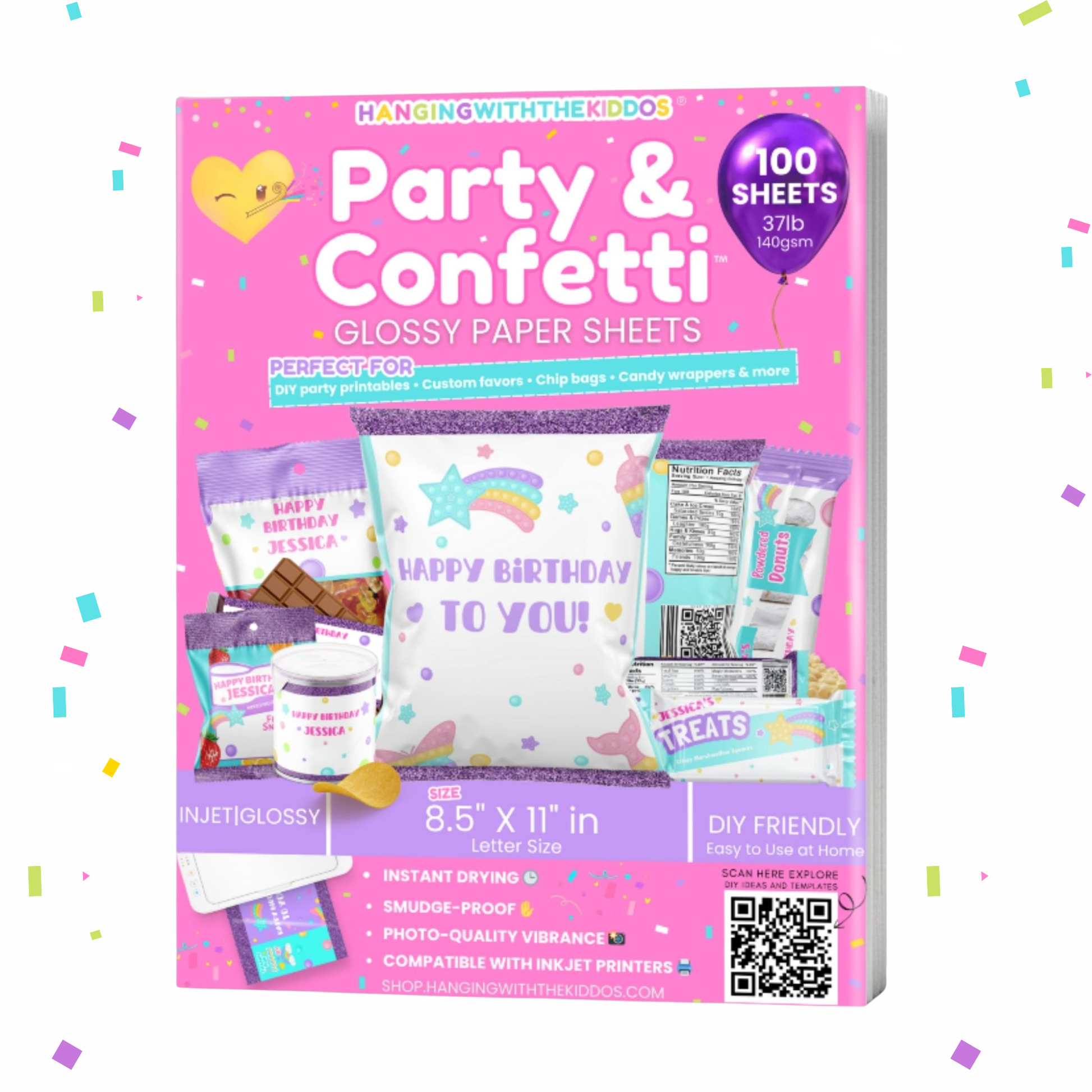DIY Party Glossy Paper Sheets