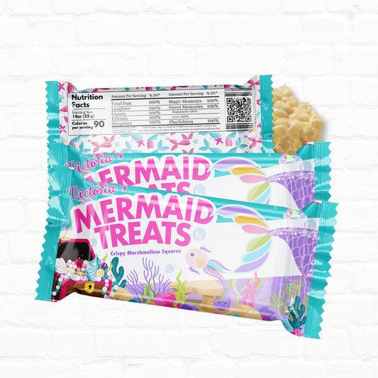 Little Mermaid Personalized Party Favors Rice Crispy Wrappers