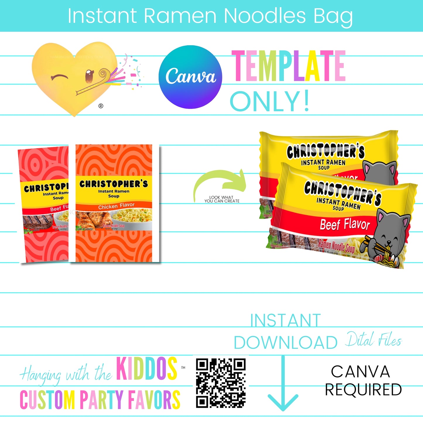 Personalized Instant Ramen Noodles Wrapper Template