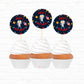 Space Birthday Boy Astronaut Personalized Cupcake Toppers 12pc