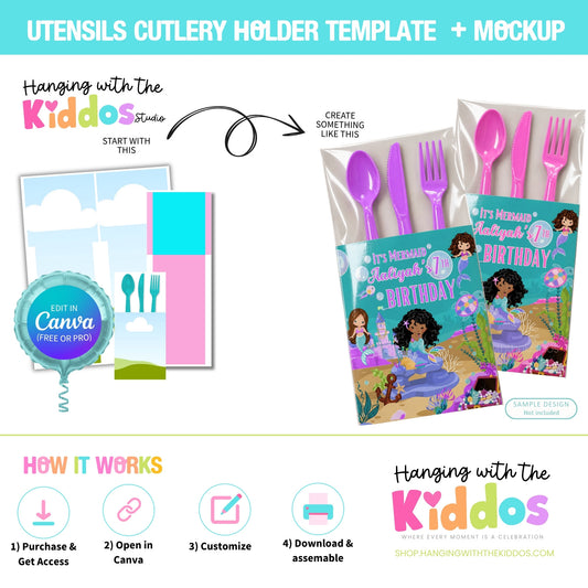 Custom Utensils Cutlery Holder Template | DIY Party Supplies