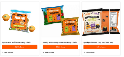 Spooky Season Vault | Halloween Party Favor & Treat Bag Canva Templates