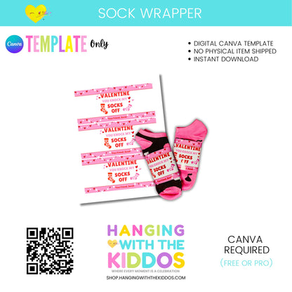 Valentine Sock Wrapper Canva Template