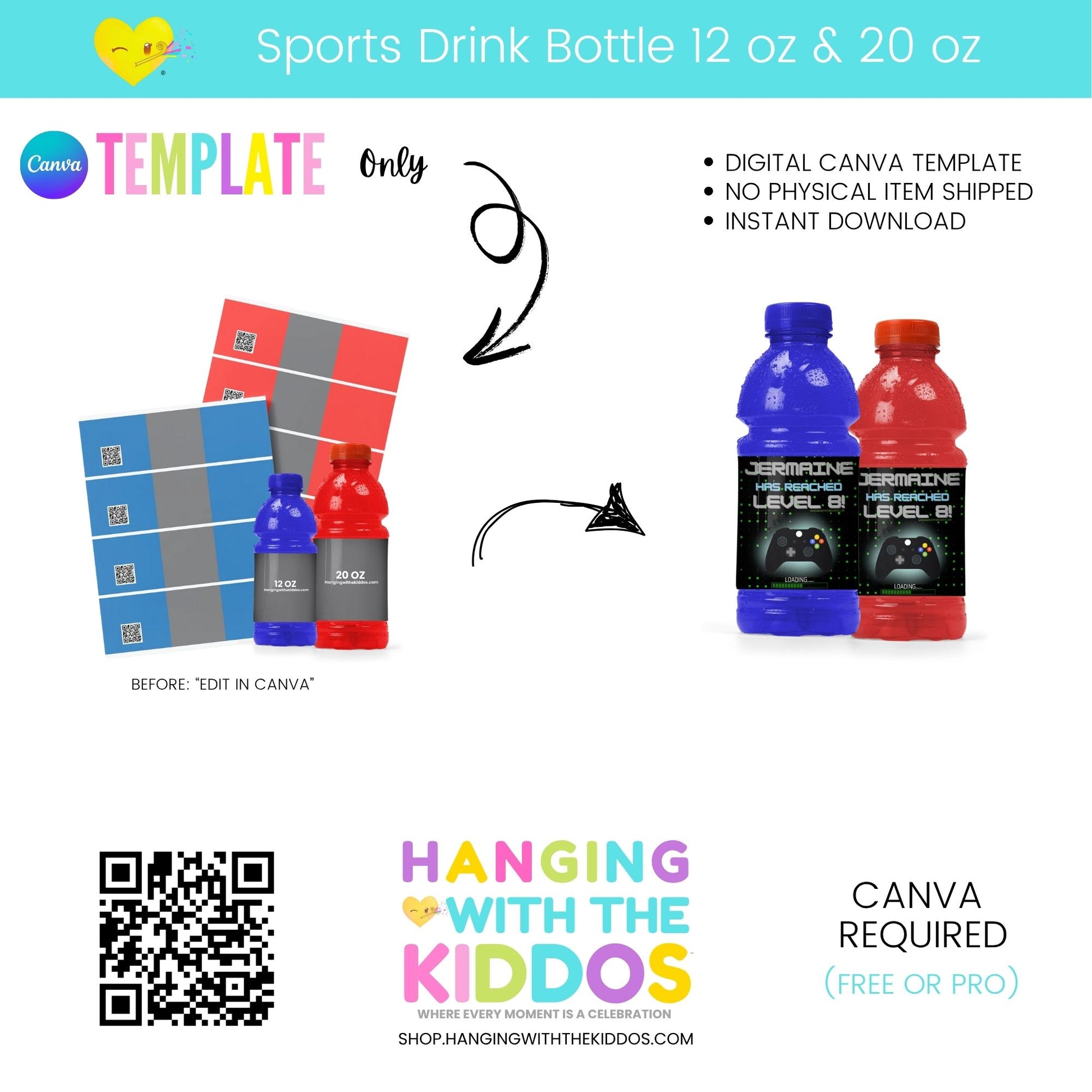 Custom Sports Drink Bottle Labels Template