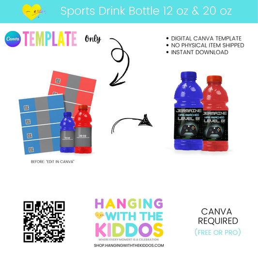 Custom Sports Drink Bottle Labels Template