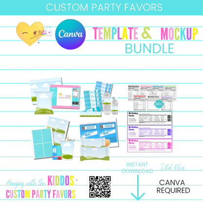 Party Favor Template & Mockup Bundle