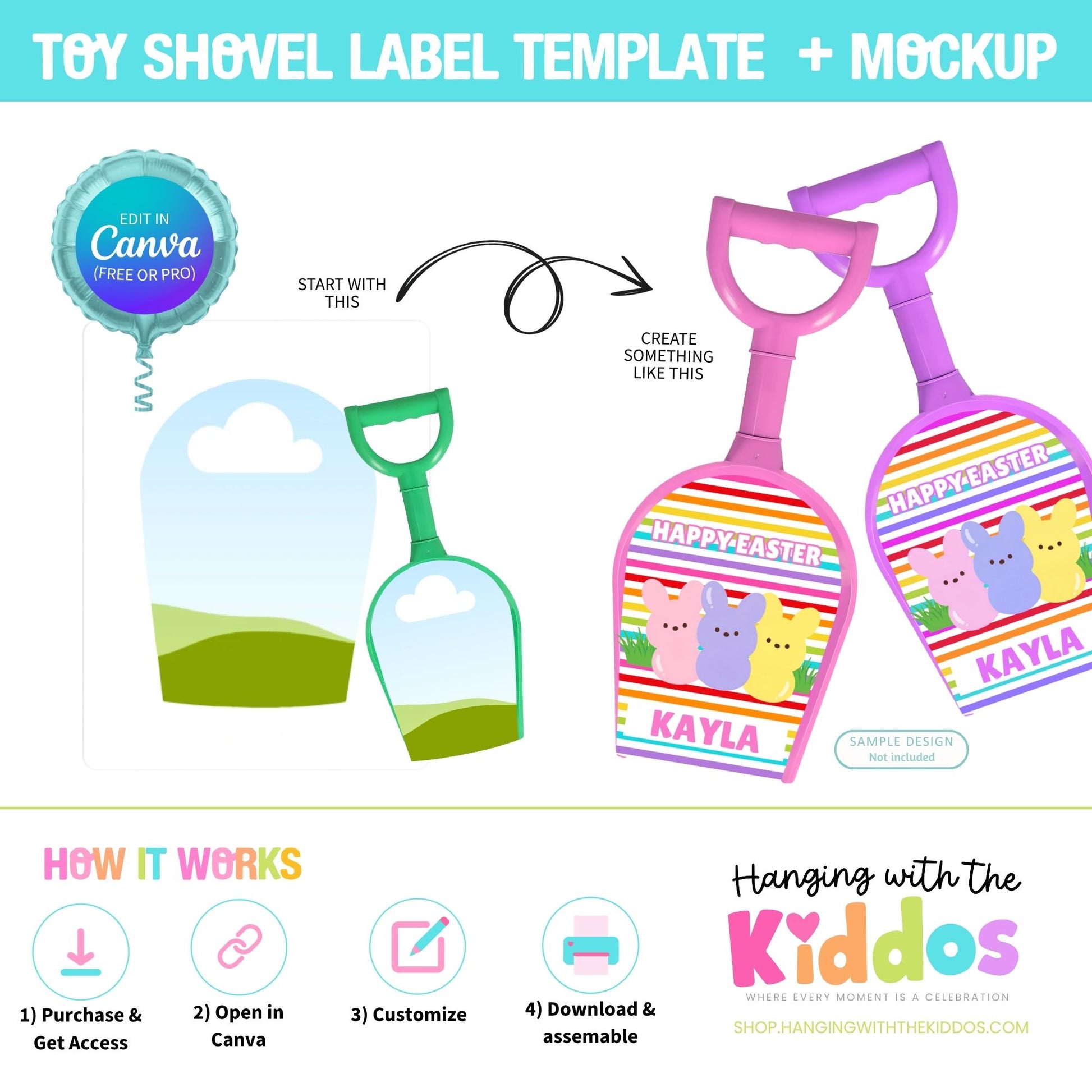 Toy Shovel Label Template