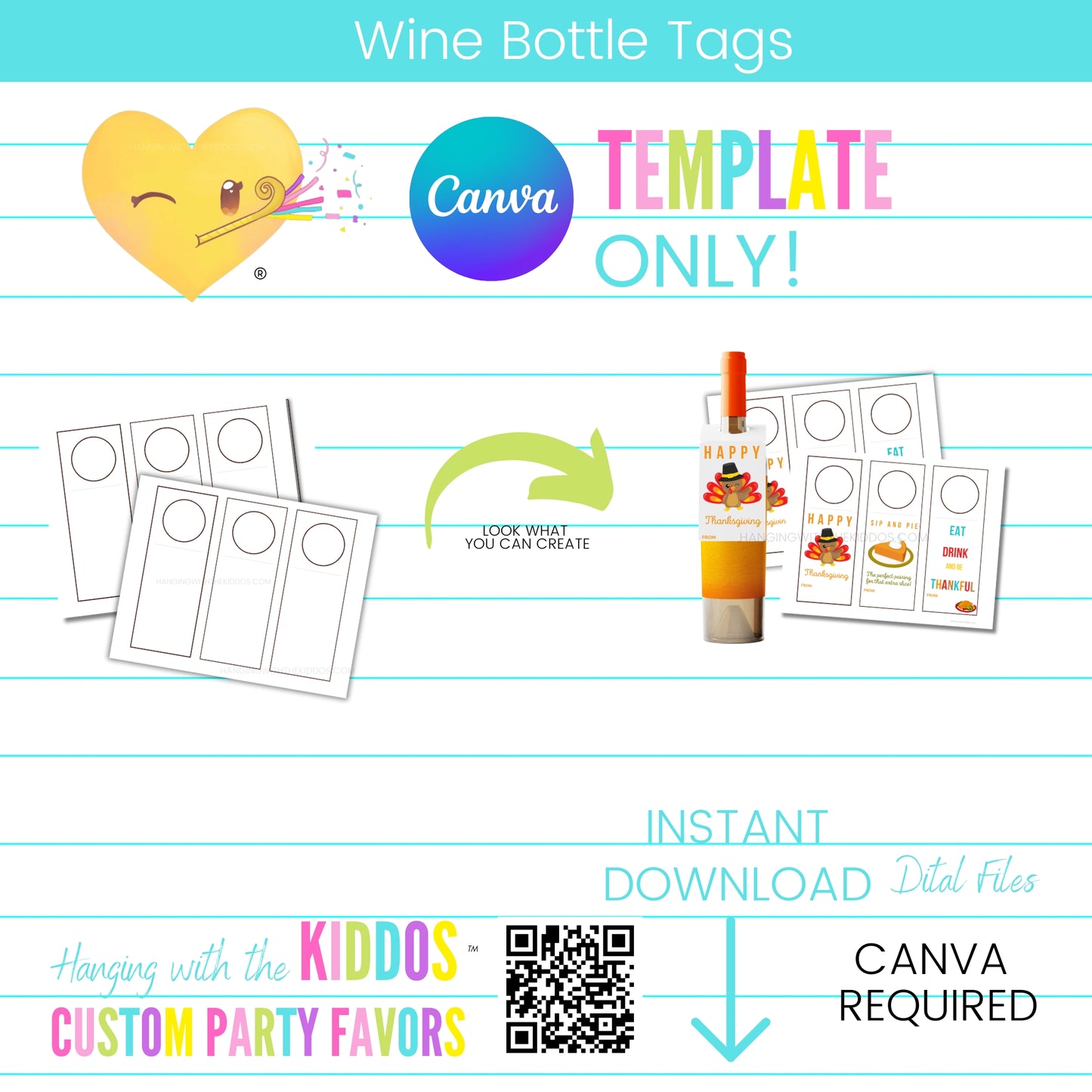 Editable Wine Bottle Tags – Canva Template for Any Occasion