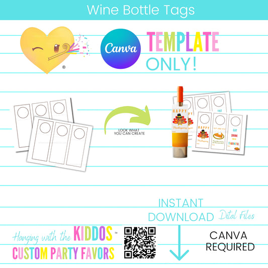 Editable Wine Bottle Tags – Canva Template for Any Occasion