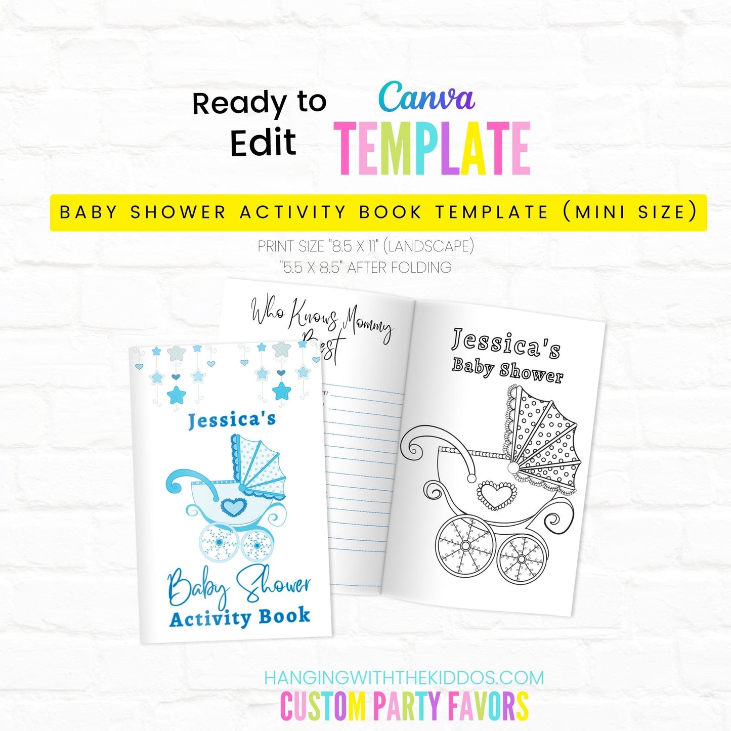 Baby Shower Activity Book Template